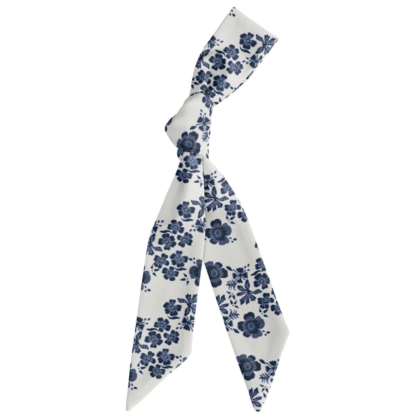 Zak Floral Stripe Hair Scarf - Scarf Tied Into Knot - Knotty Tie Co.