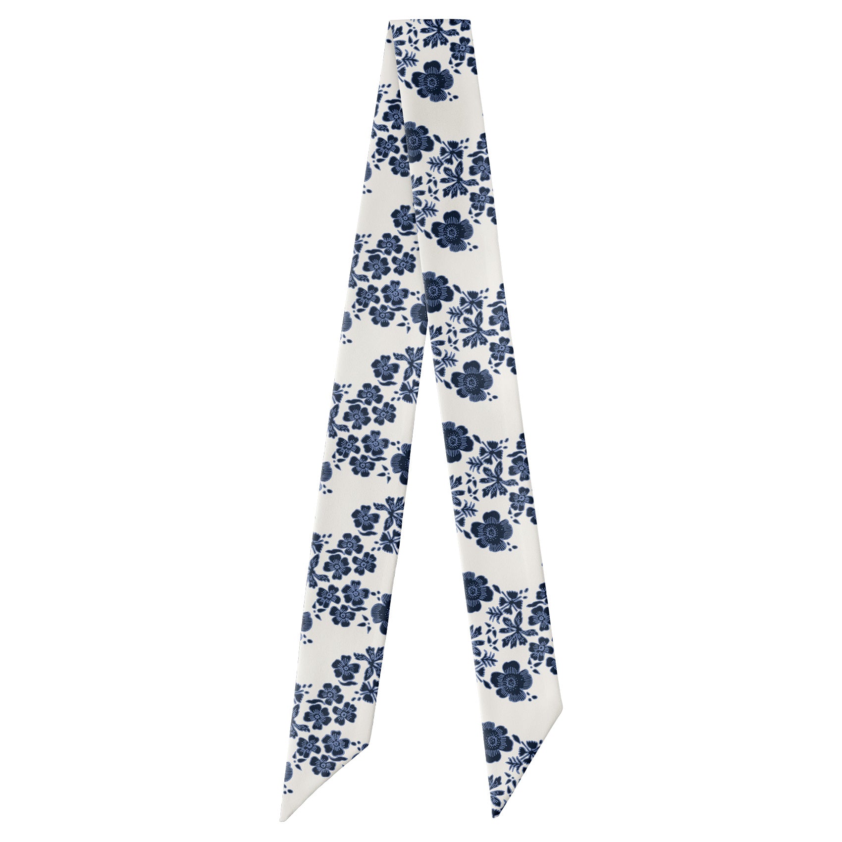 Zak Floral Stripe Hair Scarf - Full View of Hair Scarf - Knotty Tie Co.