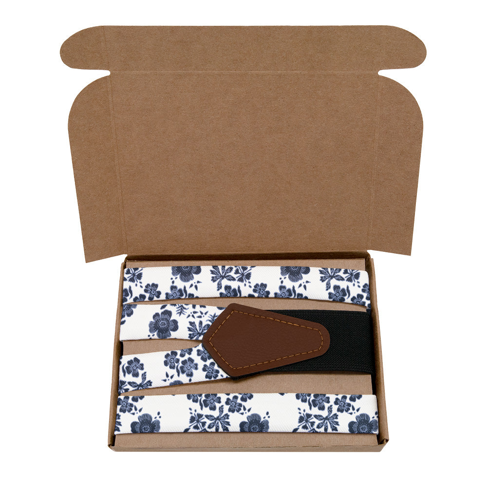 Zak Floral Suspenders - Kraft Gift Box Packaging - Knotty Tie Co.