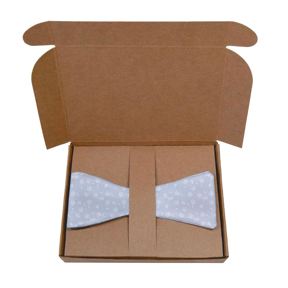 Zoey Floral Bow Tie- Kraft Gift Box Packaging - Knotty Tie Co.