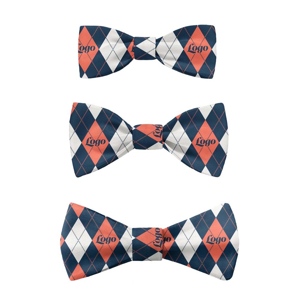 Argyle 2 Logo Bow Tie 7 Sizes - Knotty Tie Co.