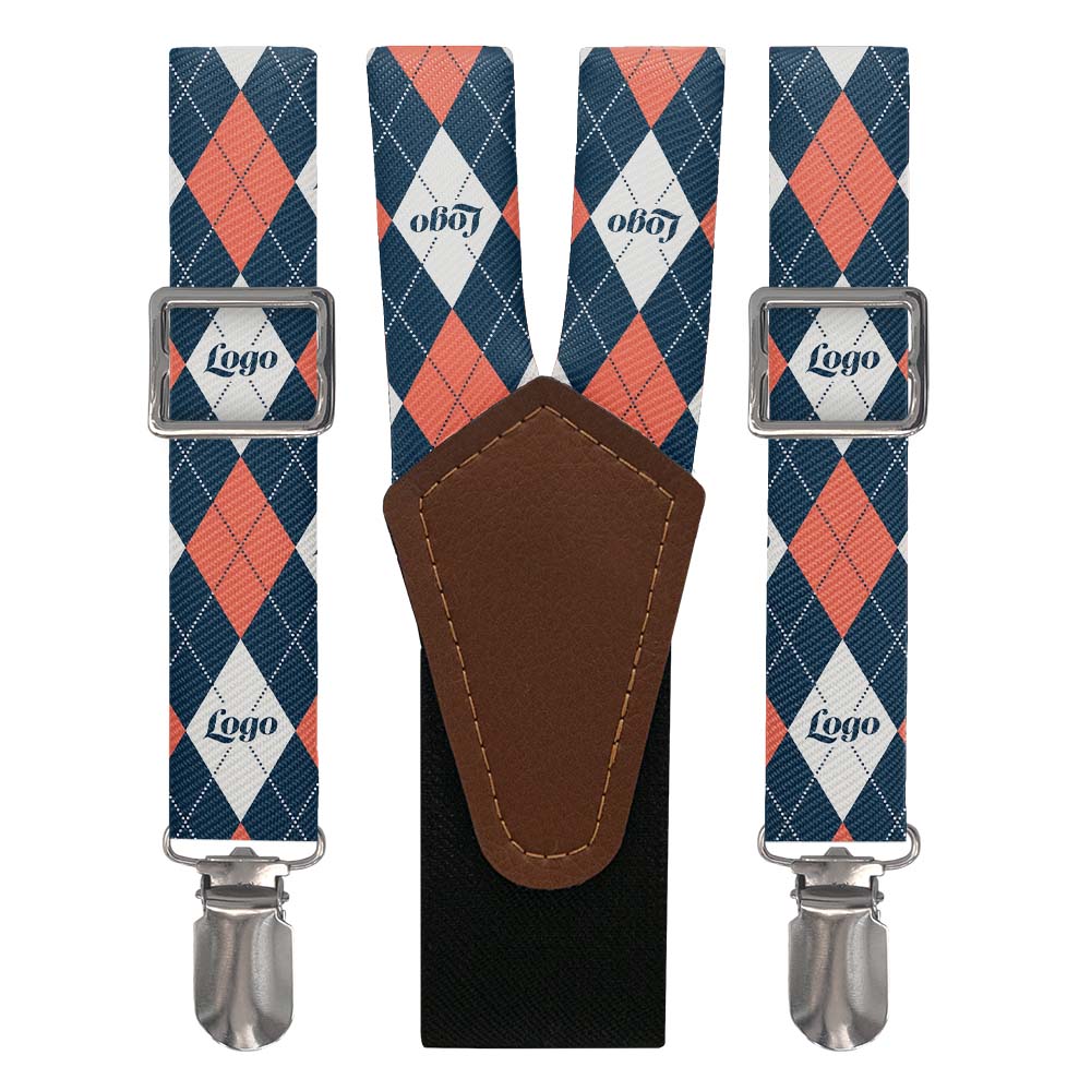 Custom Argyle 2 Logo Suspenders - Main View - Knotty Tie Co.