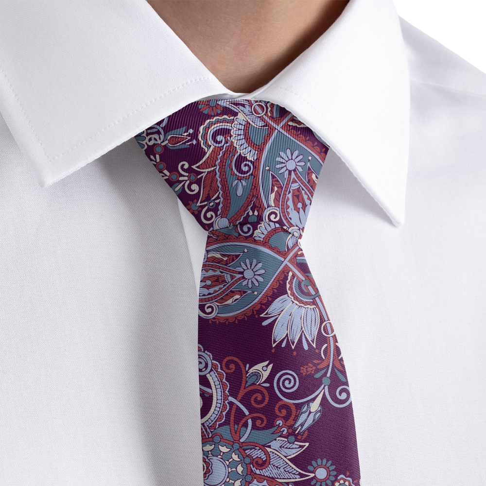 paisley necktie close up