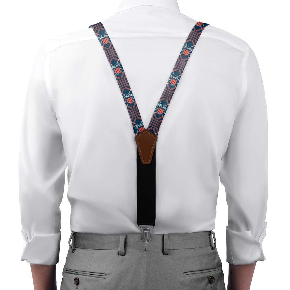 Custom Cincy 2 Logo Suspenders - On Model Front View - Knotty Tie Co.