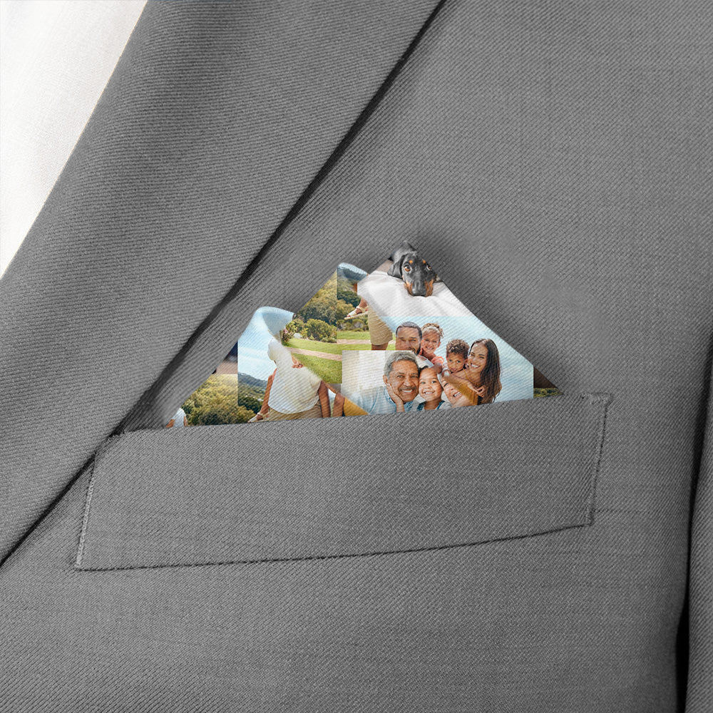 Collage Photo Pocket Square - Stairs Fold - Knotty Tie Co.