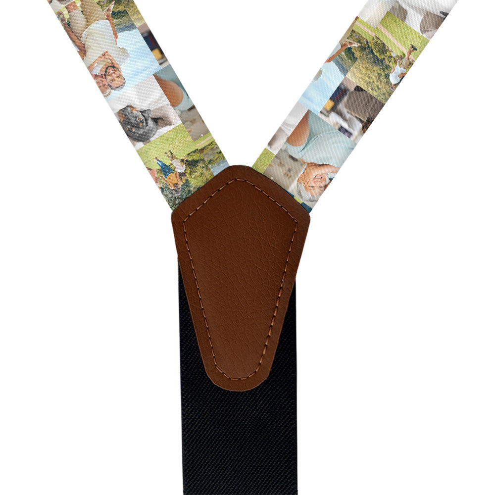 Collage Photo Suspenders - Vegan Leather Y-Back - Knotty Tie Co.