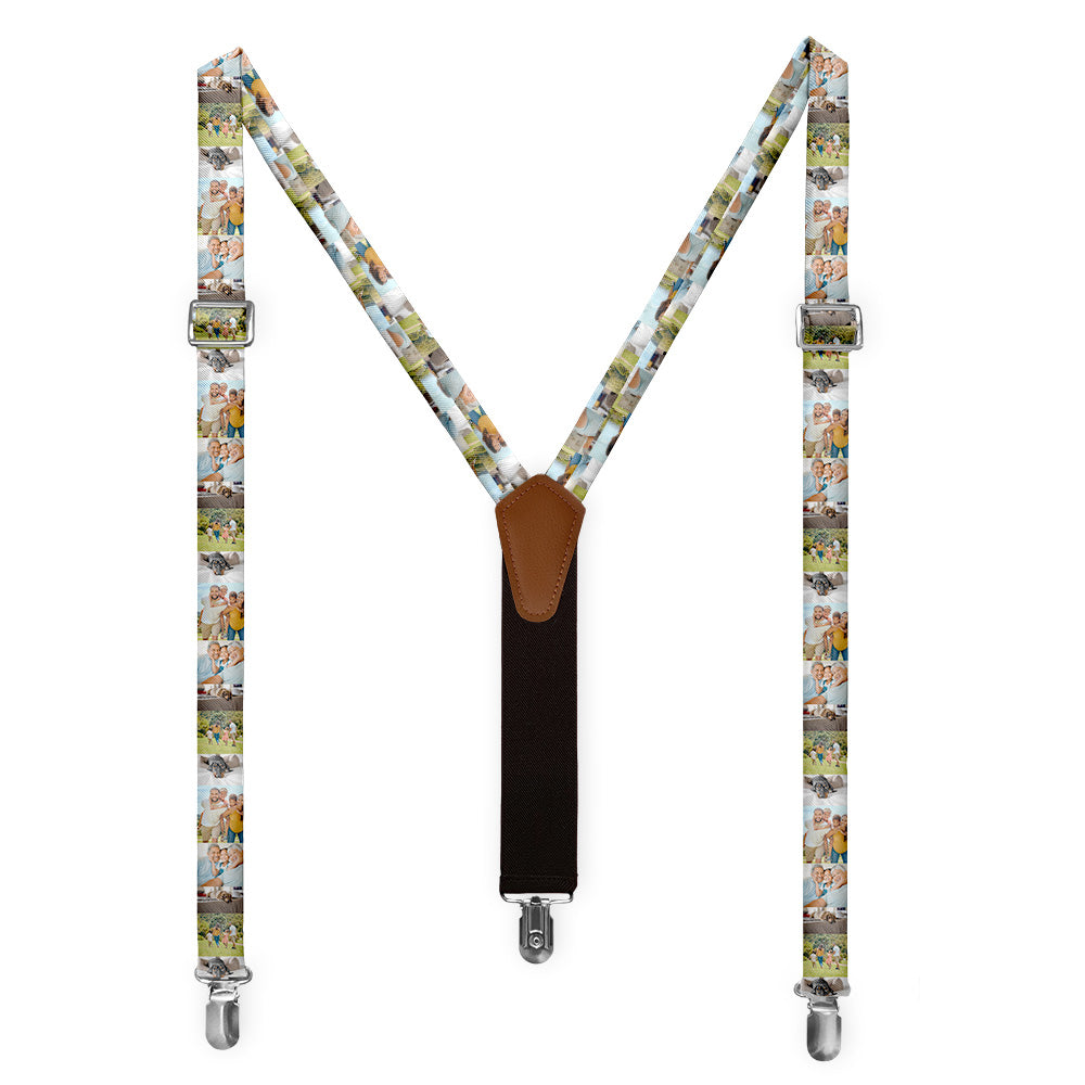 Collage Photo Suspenders - Full Front View - Knotty Tie Co.