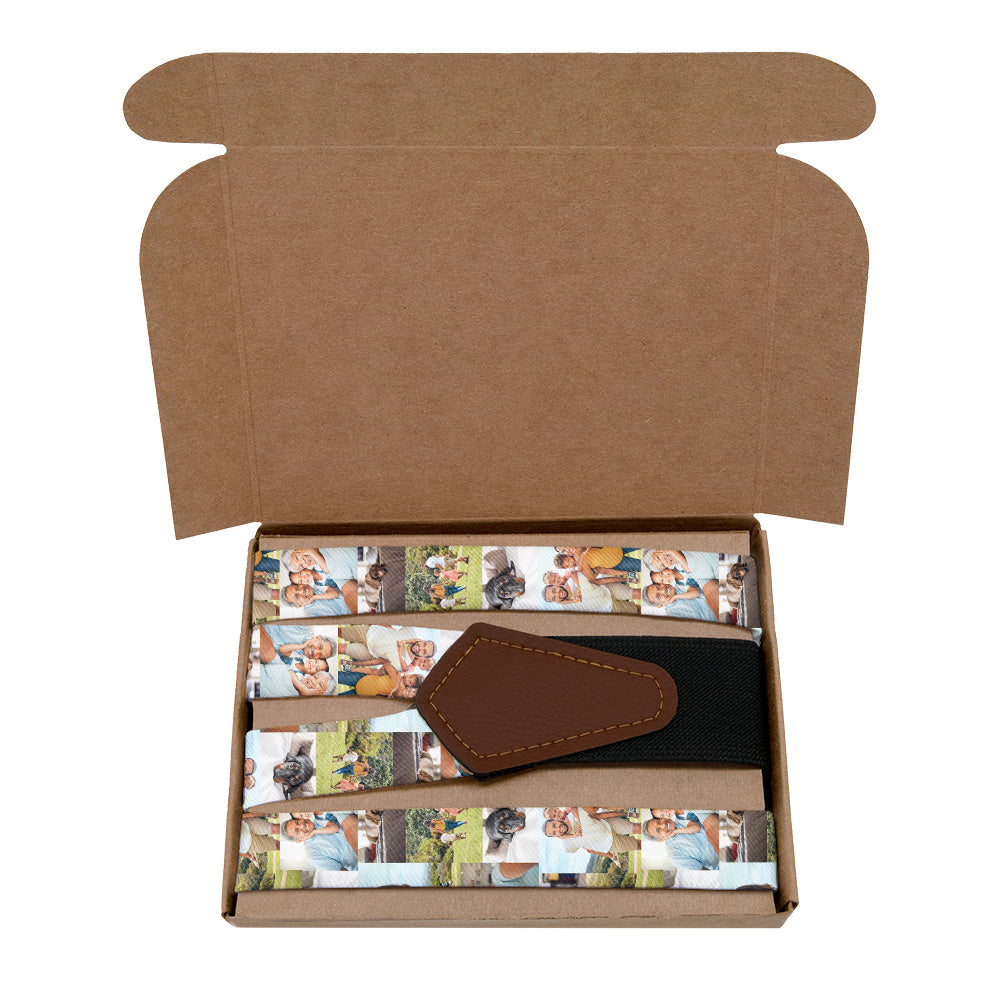 Collage Photo Suspenders - Kraft Gift Box Packaging - Knotty Tie Co.