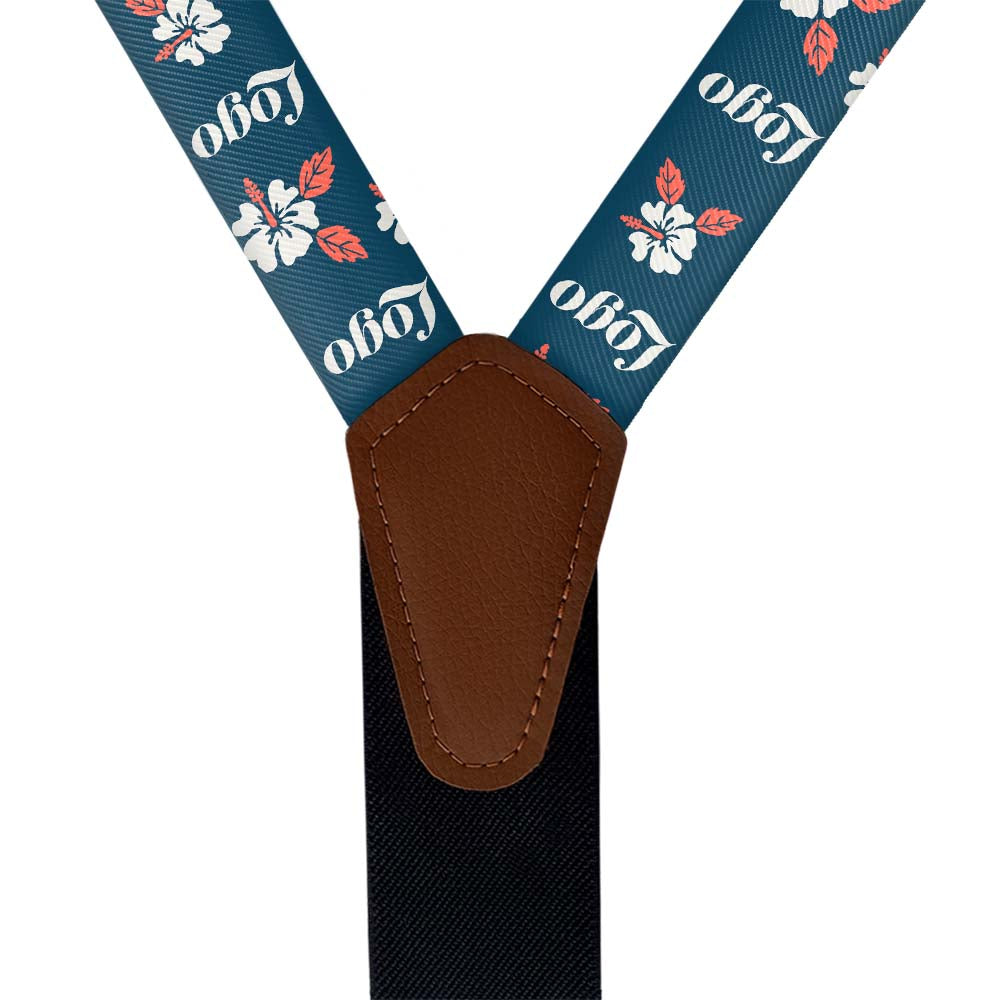 Custom Hawaiian 2 Logo Suspenders - Vegan Leather Y-Back - Knotty Tie Co.