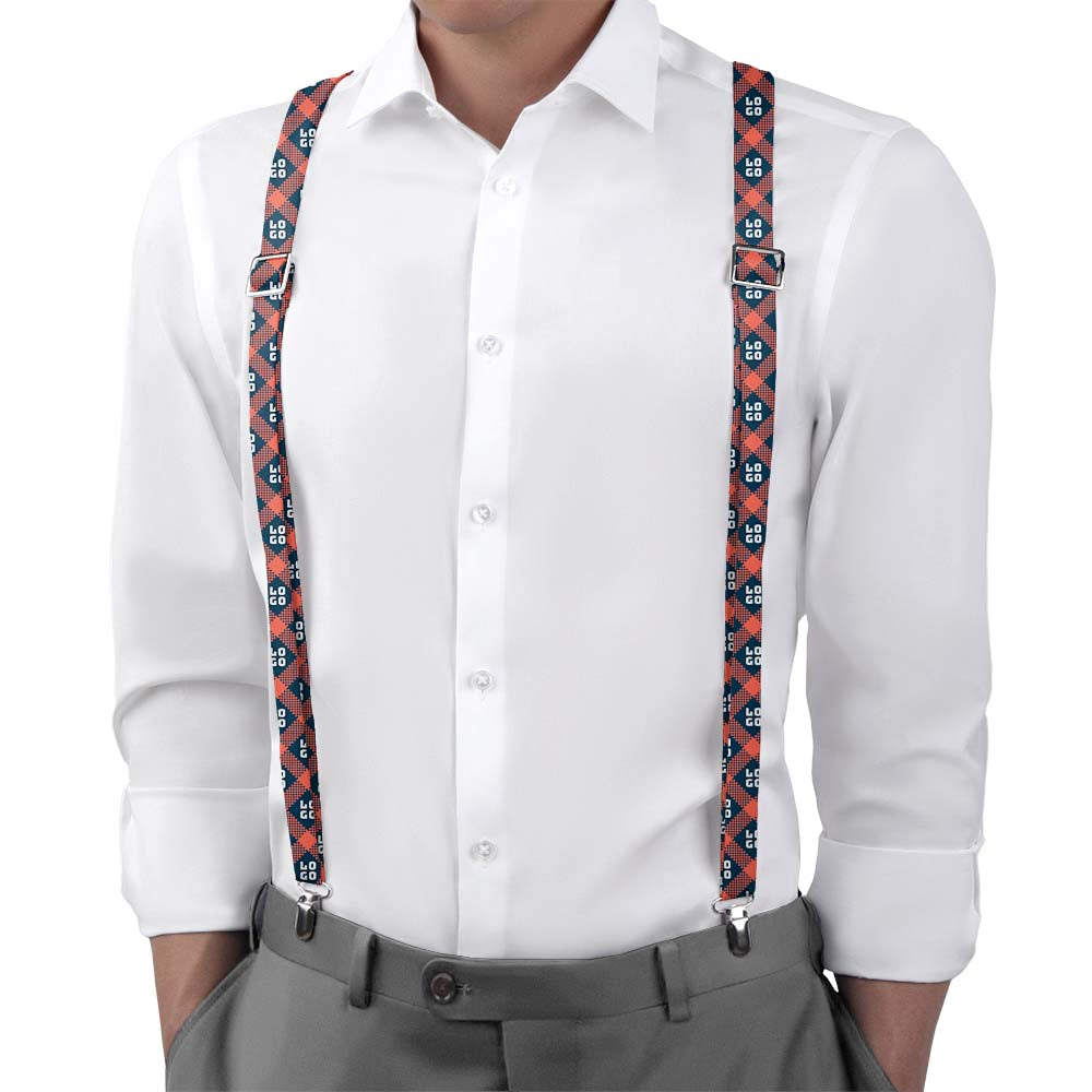 Custom Louisiana 2 Logo Suspenders - On Model Back View - Knotty Tie Co.