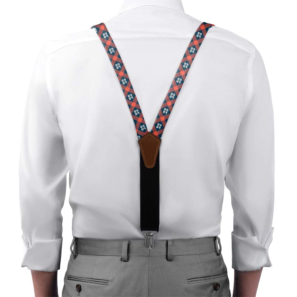 Custom Louisiana 2 Logo Suspenders - On Model Front View - Knotty Tie Co.