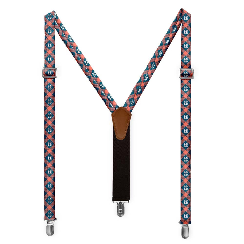 Custom Louisiana 2 Logo Suspenders - Full Front View - Knotty Tie Co.
