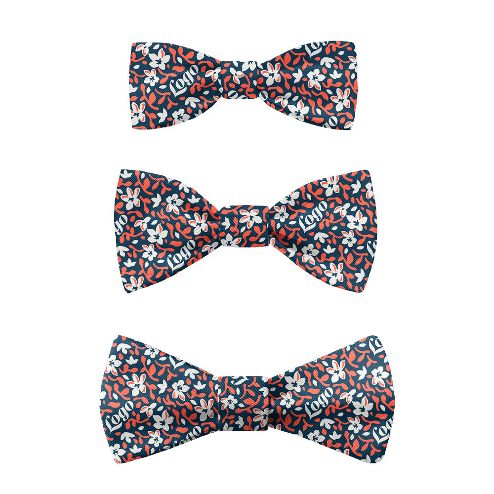 Luke Floral 2 Logo Bow Tie 7 Sizes - Knotty Tie Co.