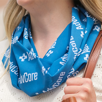 custom branded infinity scarf