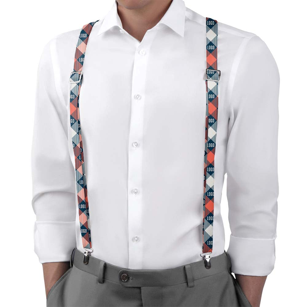 Custom Squared Away 2 Logo Suspenders - On Model Back View - Knotty Tie Co.