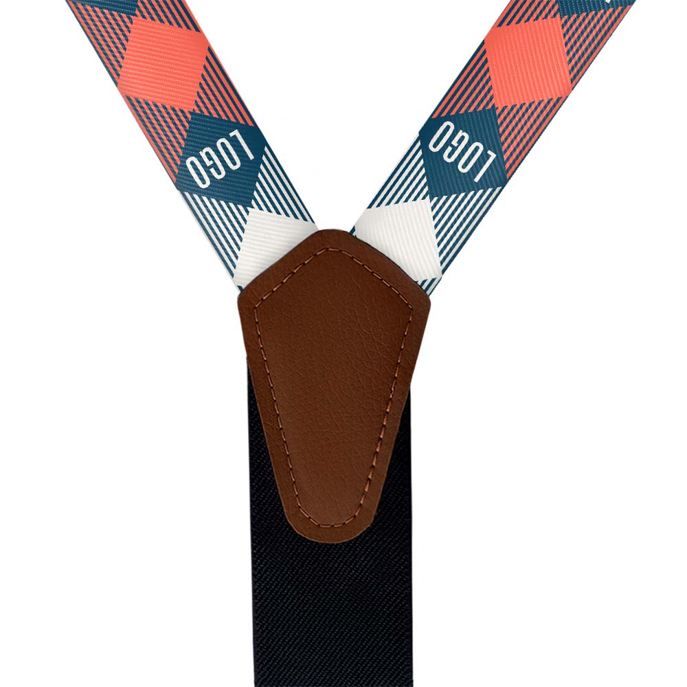 Custom Squared Away 2 Logo Suspenders - Vegan Leather Y-Back - Knotty Tie Co.