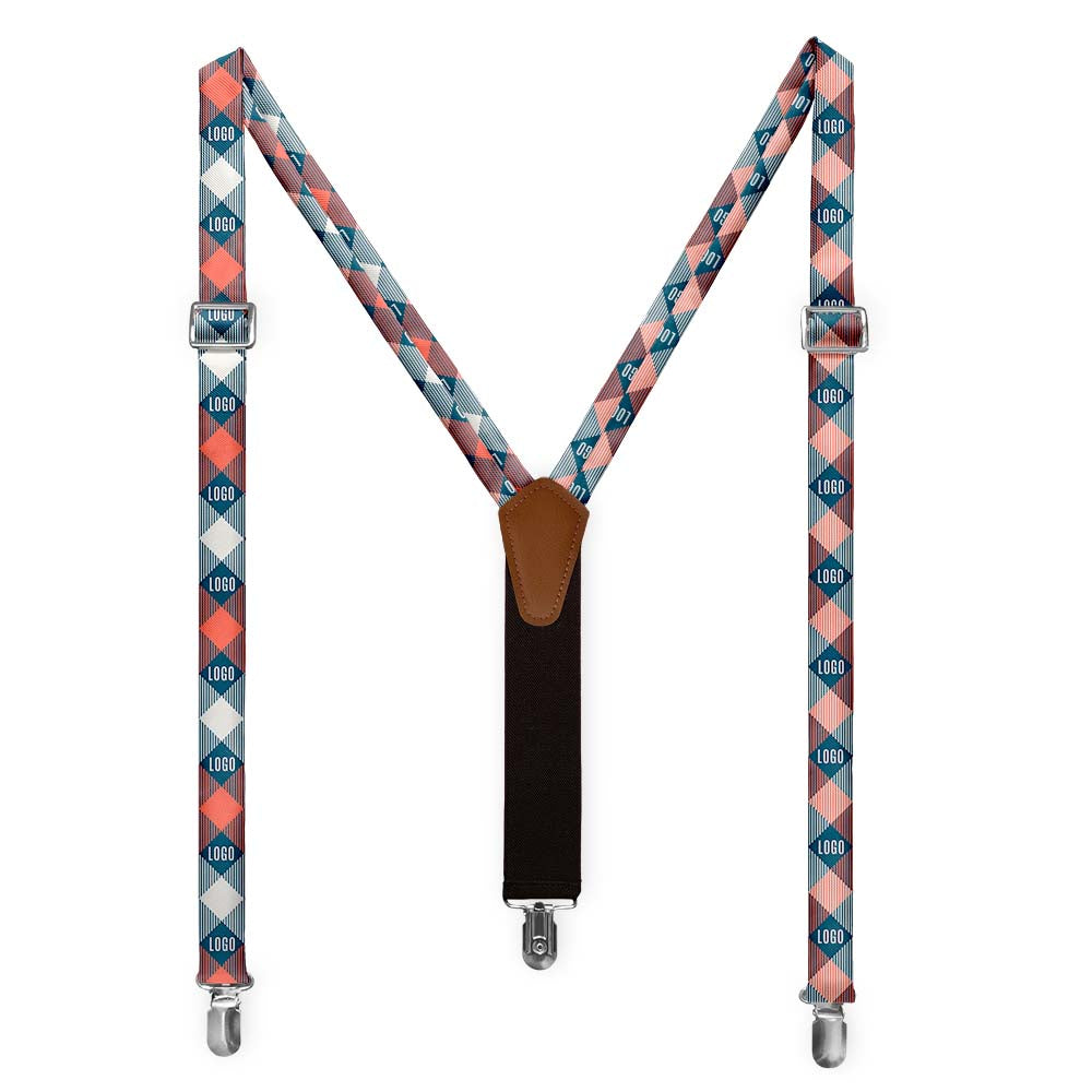 Custom Squared Away 2 Logo Suspenders - Full Front View - Knotty Tie Co.