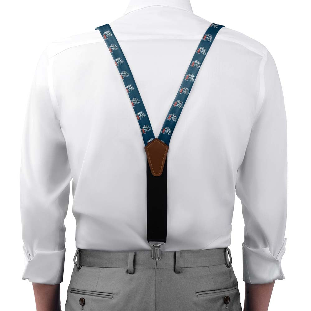 Custom Step & Repeat 1 Logo Suspenders - On Model Front View - Knotty Tie Co.