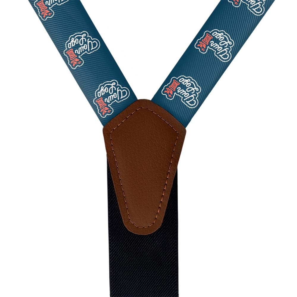 Custom Step & Repeat 1 Logo Suspenders - Vegan Leather Y-Back - Knotty Tie Co.