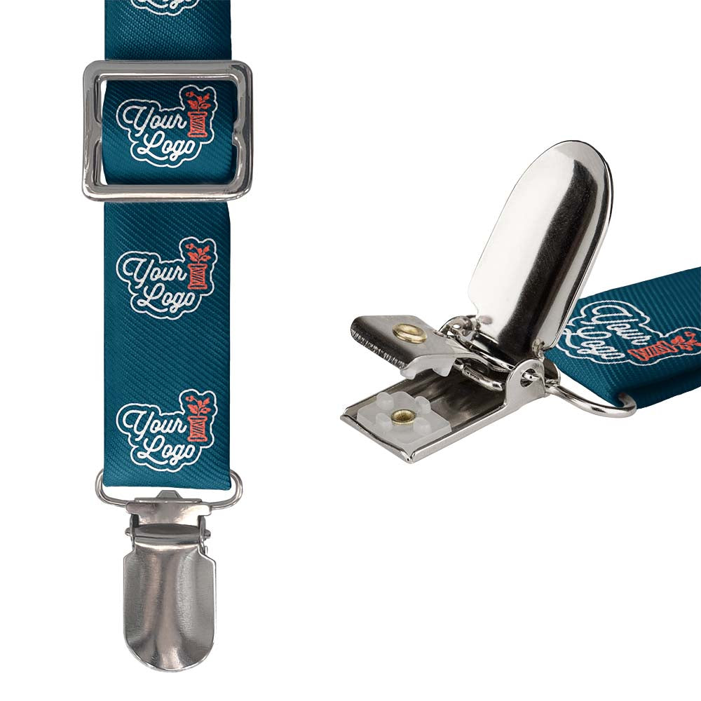Custom Step & Repeat 1 Logo Suspenders - Hardware and Strap - Knotty Tie Co.