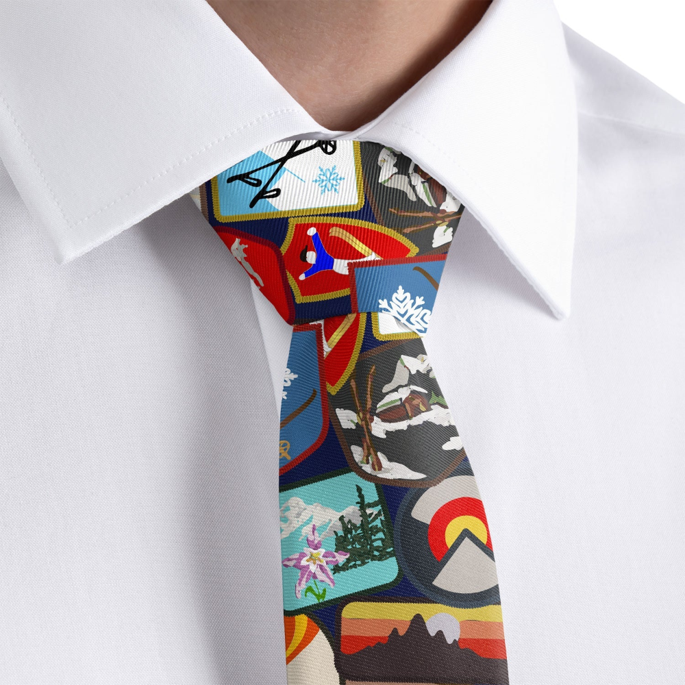 ski themed necktie