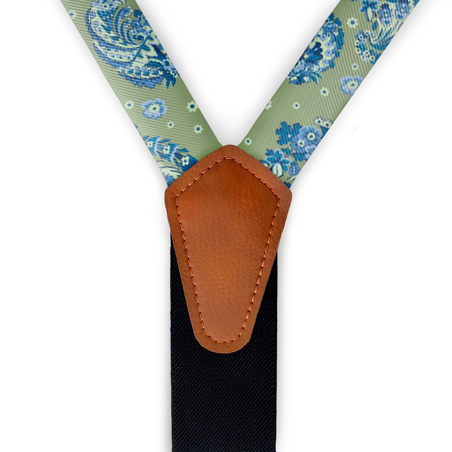 Leather detail on Y Back suspenders