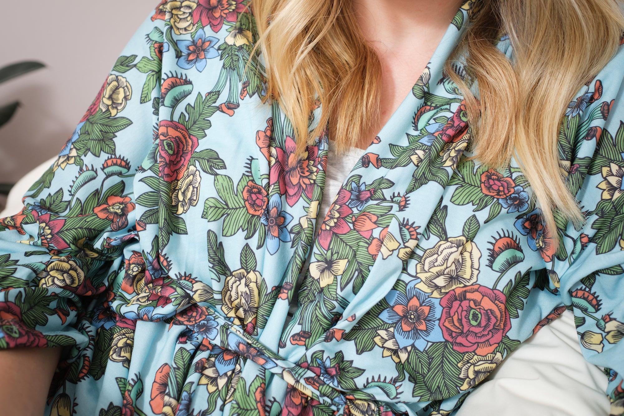 Tattoo Floral Robe -  -  - Knotty Tie Co.
