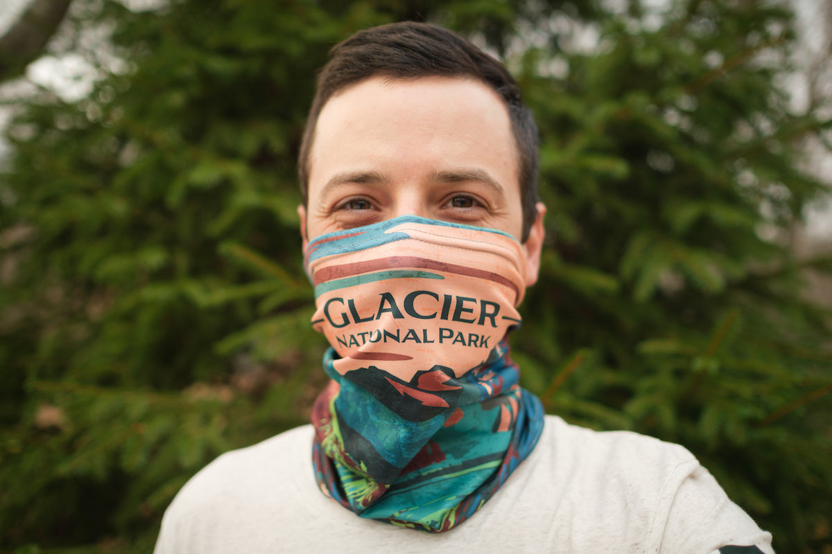 Glacier National Park Abstract Neck Gaiter -  -  - Knotty Tie Co.