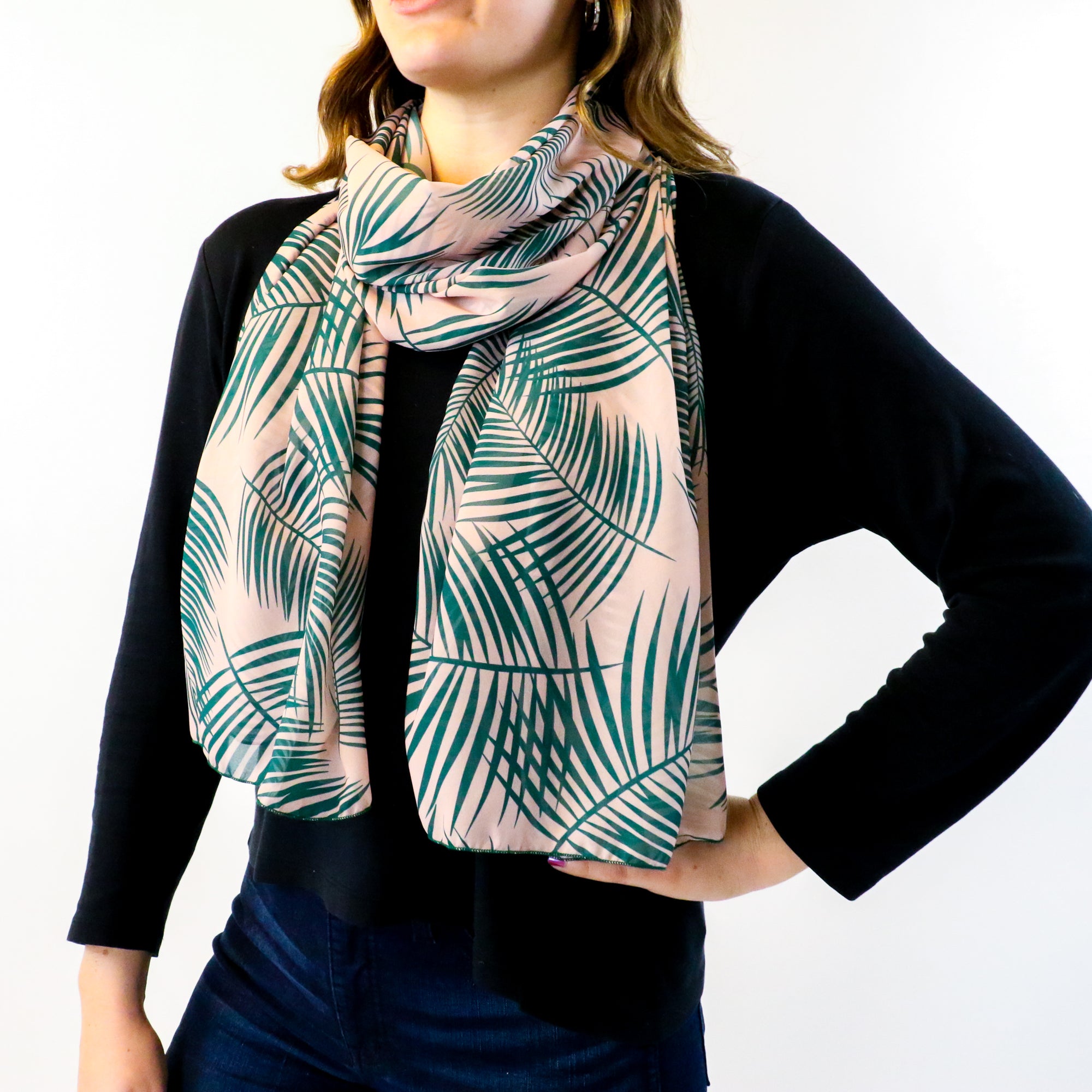 Palm Leaves Rectangle Scarf -  -  - Knotty Tie Co.