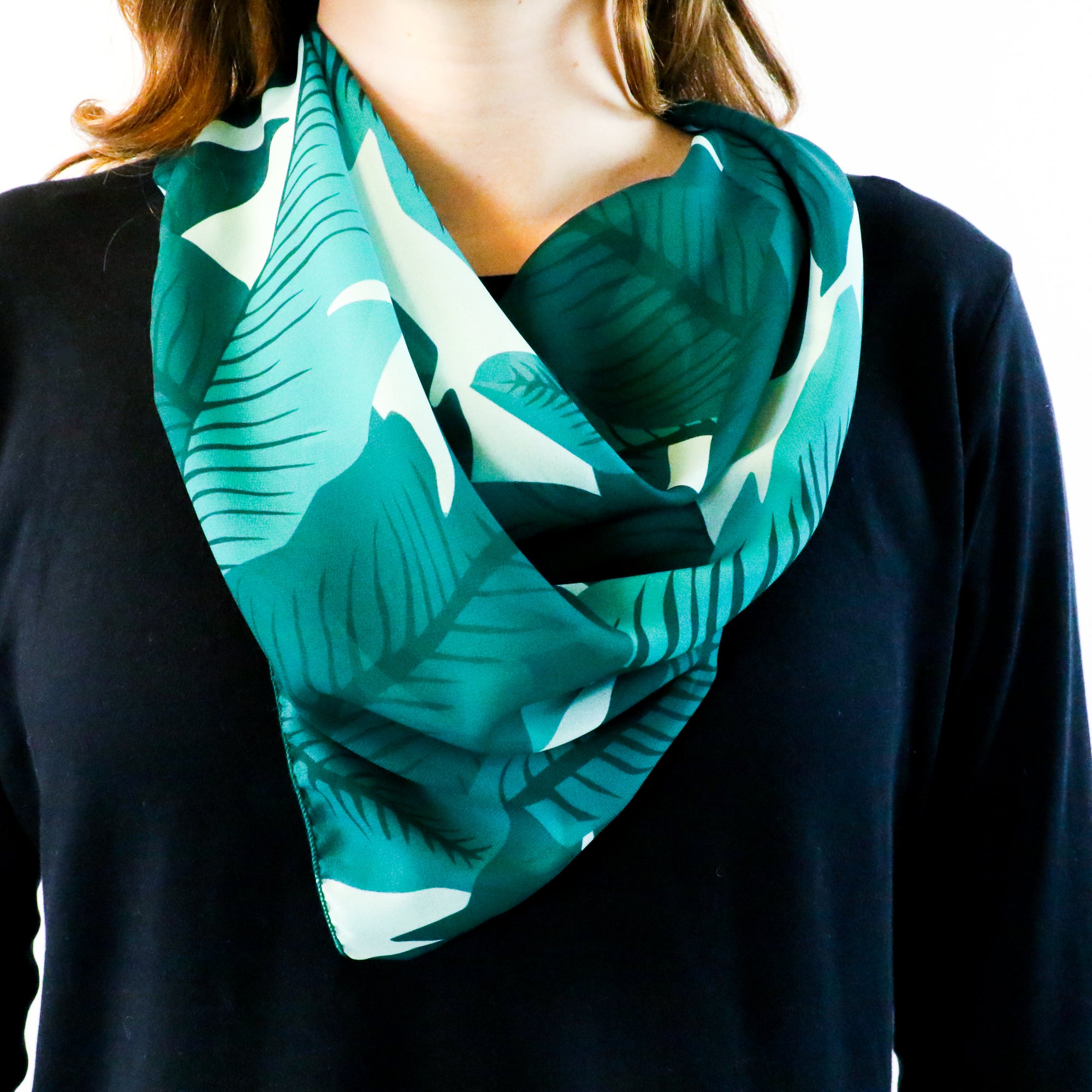 Banana Leaves Square Scarf -  -  - Knotty Tie Co.