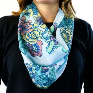 Tattoo Floral Square Scarf -  -  - Knotty Tie Co.