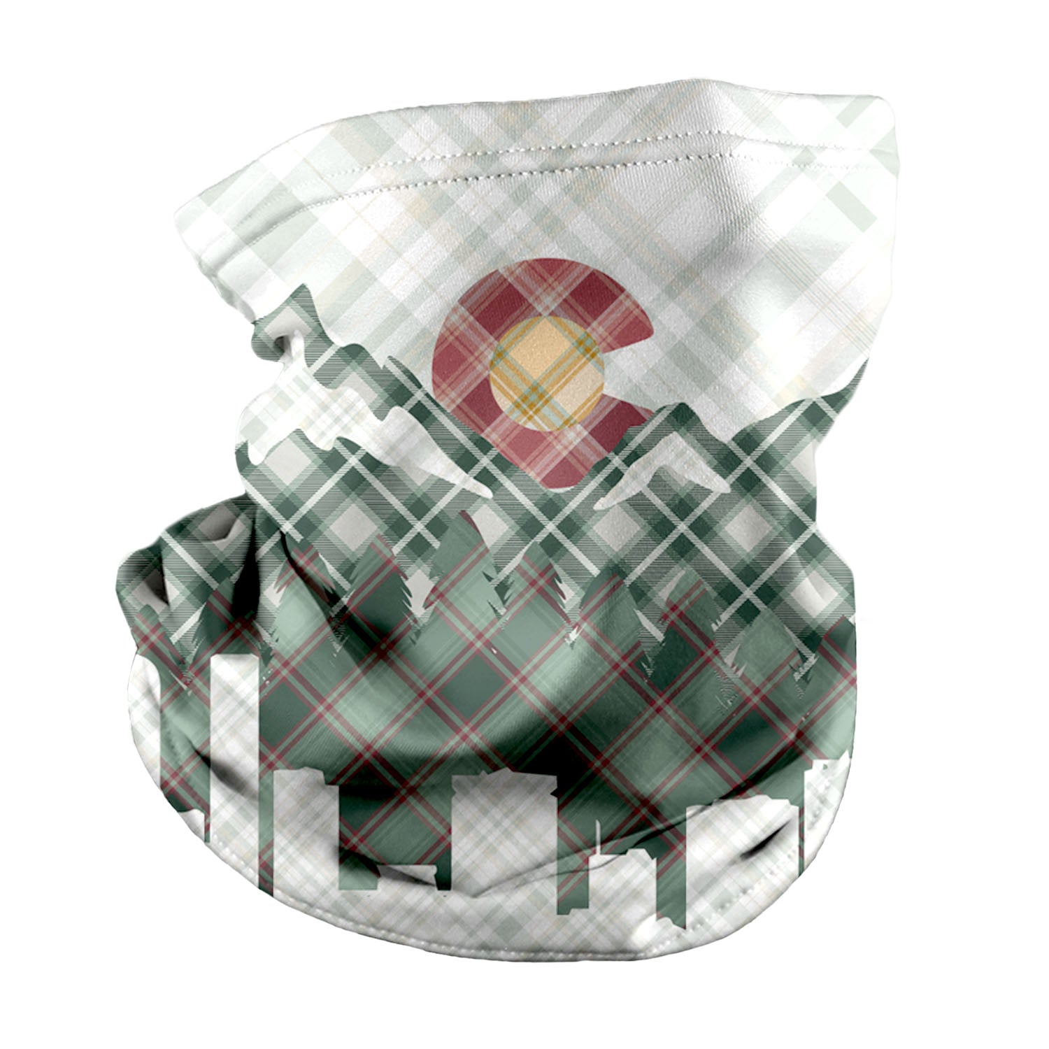 Denver Skyline Plaid Neck Gaiter - Regular - Knotty Tie Co.