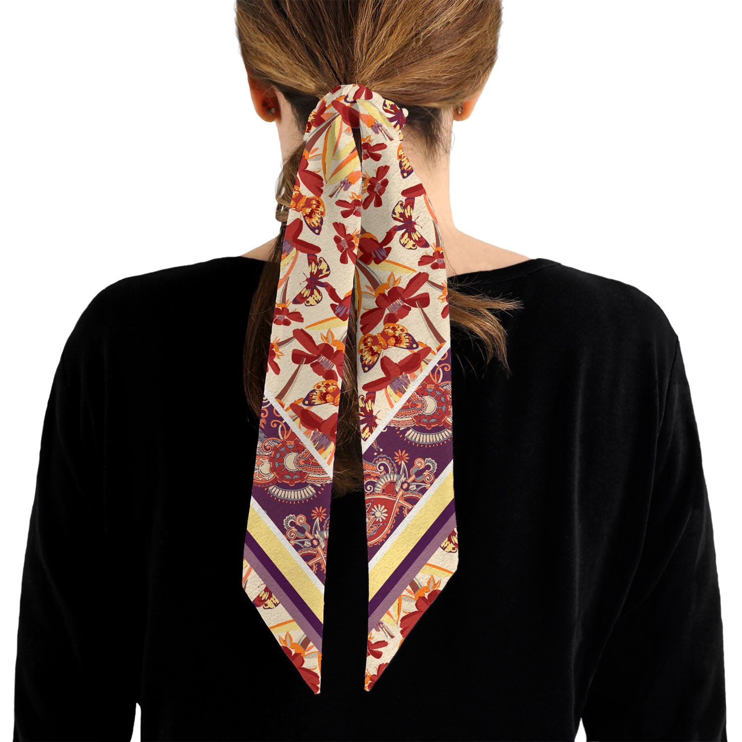 Knotty Tie Co. Butterfly Floral Paisley Hair Scarf
