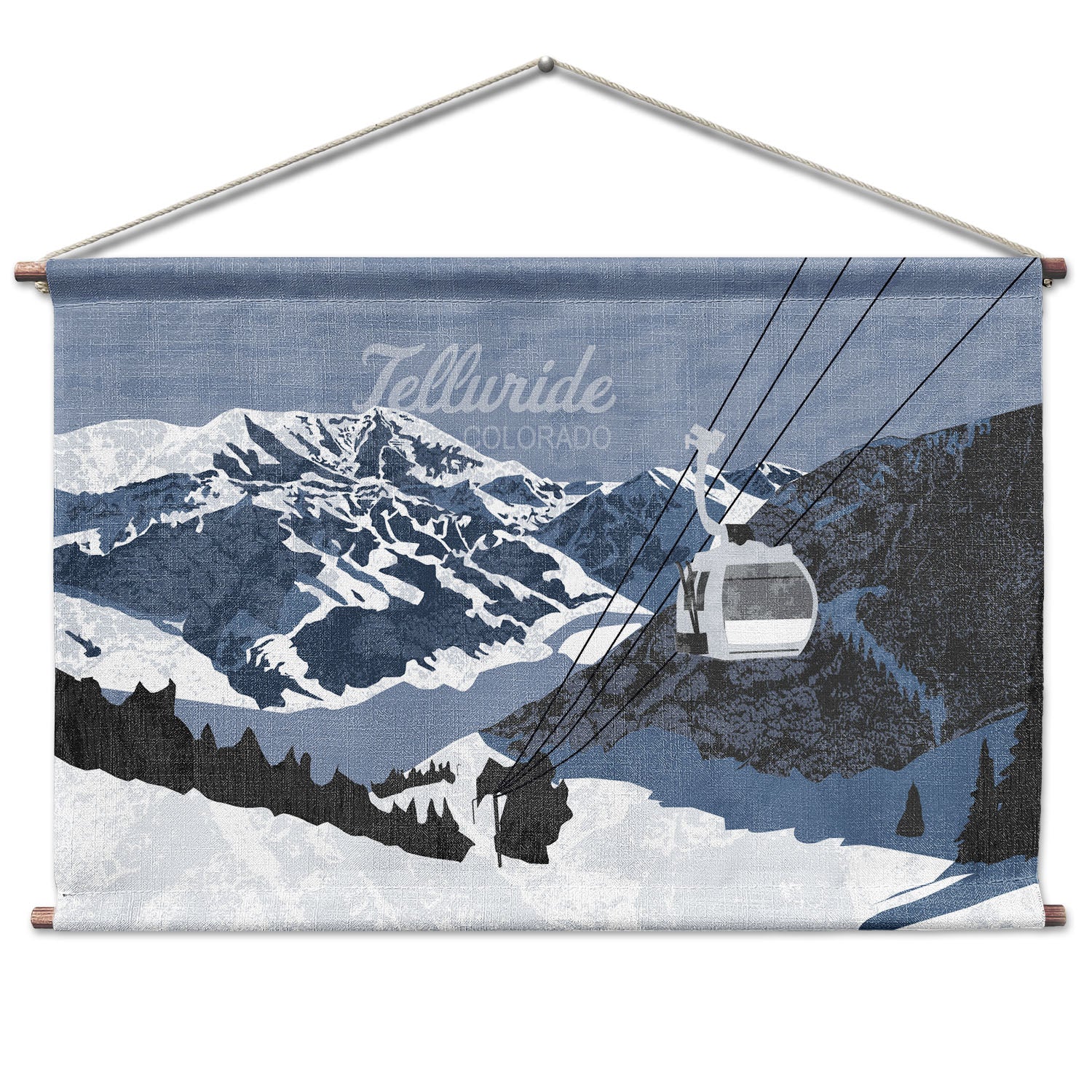 Telluride Abstract Landscape Wall Hanging - Walnut -  - Knotty Tie Co.