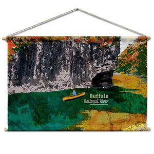 Buffalo National River Abstract Landscape Wall Hanging - Natural -  - Knotty Tie Co.