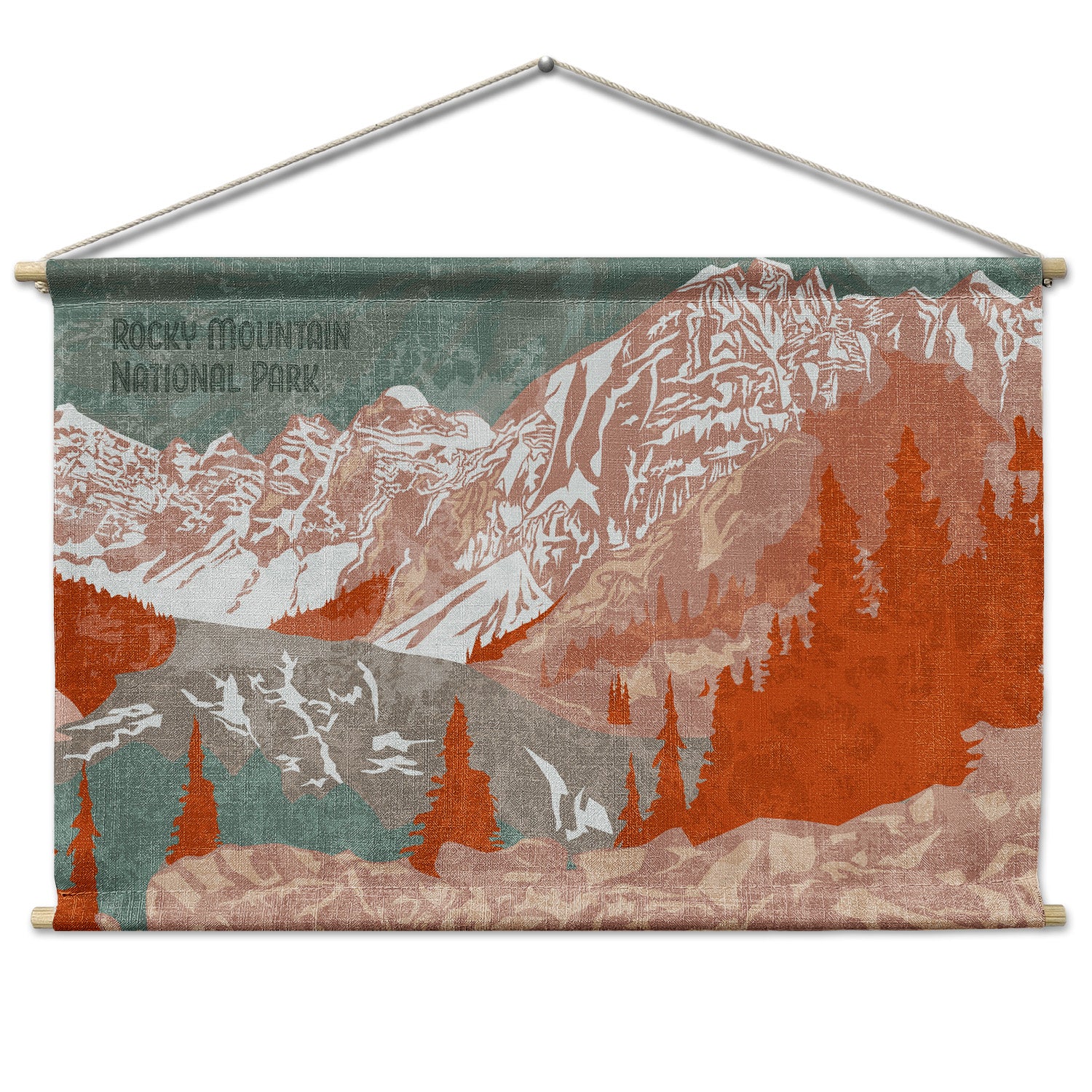 Rocky Mountain National Park Abstract Landscape Wall Hanging - Natural -  - Knotty Tie Co.