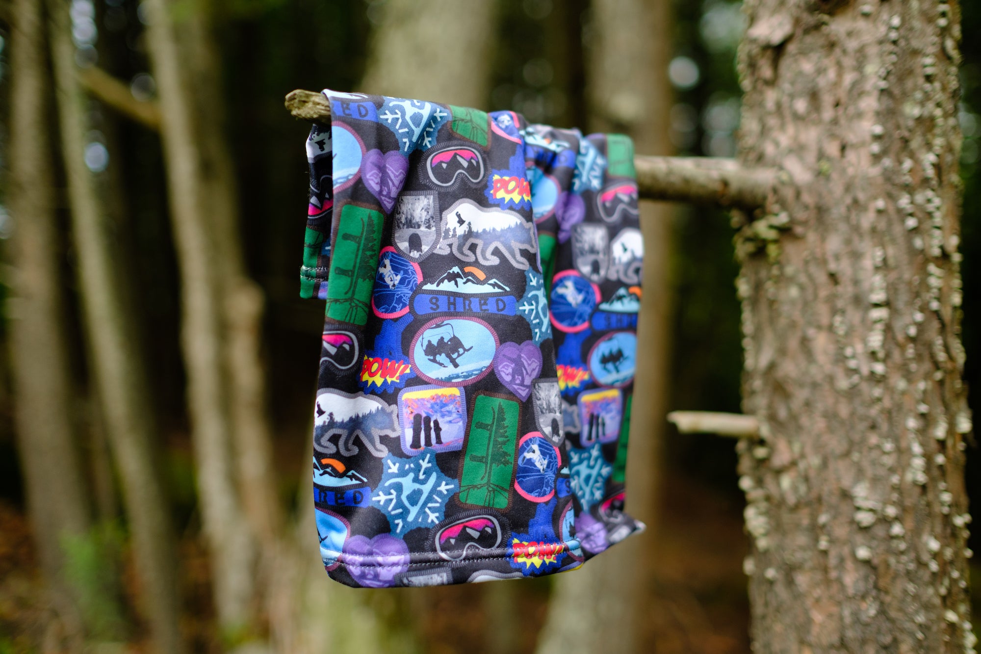 Snowboard Patches Neck Gaiter - Knotty Tie Co.