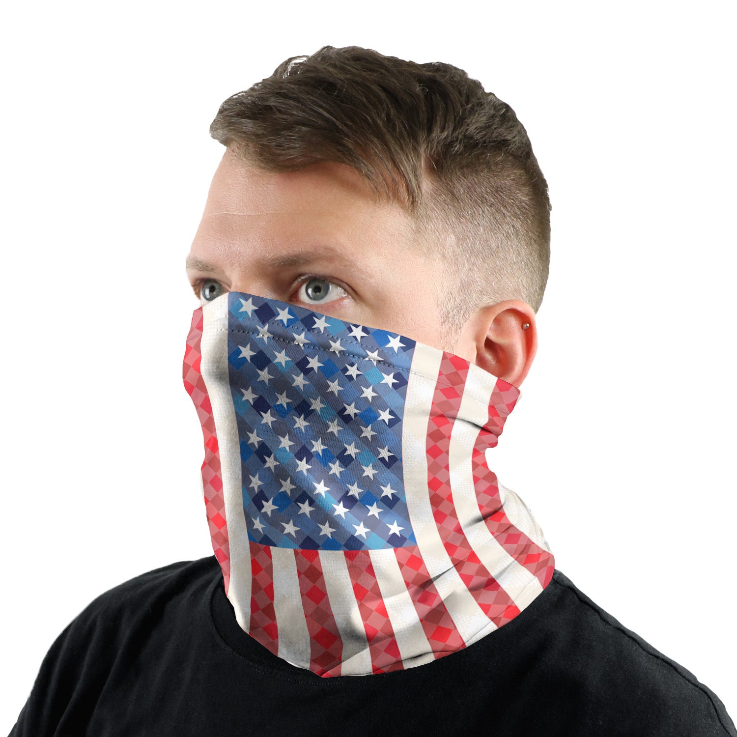 American Flag Neck Gaiter - Male Face - Knotty Tie Co.