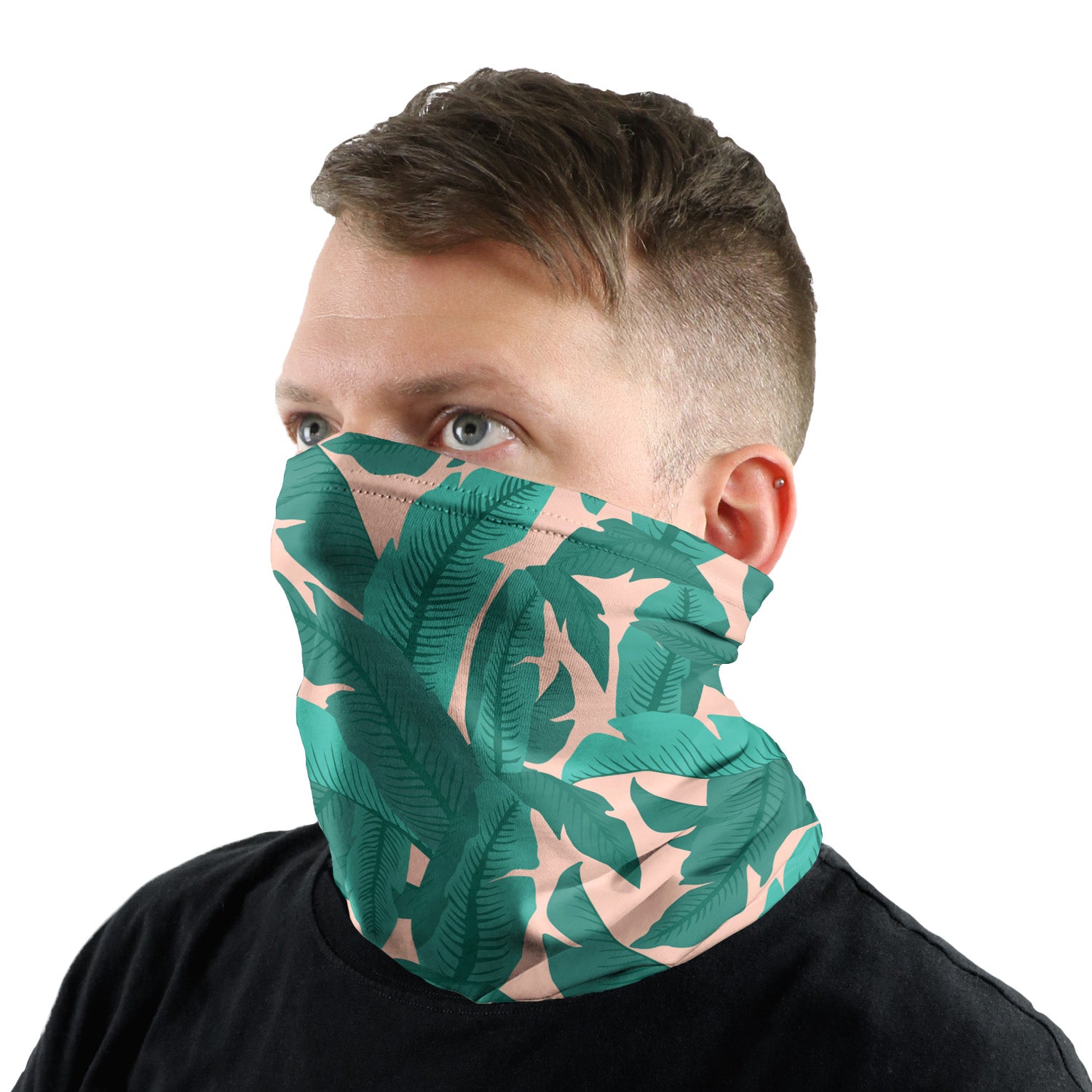 Banana Leaves Neck Gaiter - Male Face - Knotty Tie Co.