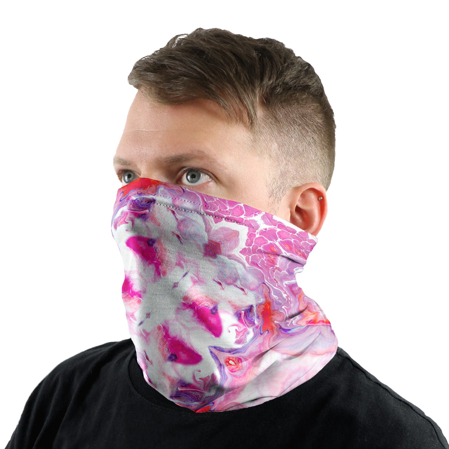 Bubblegum Clouds Neck Gaiter - Male Face - Knotty Tie Co.