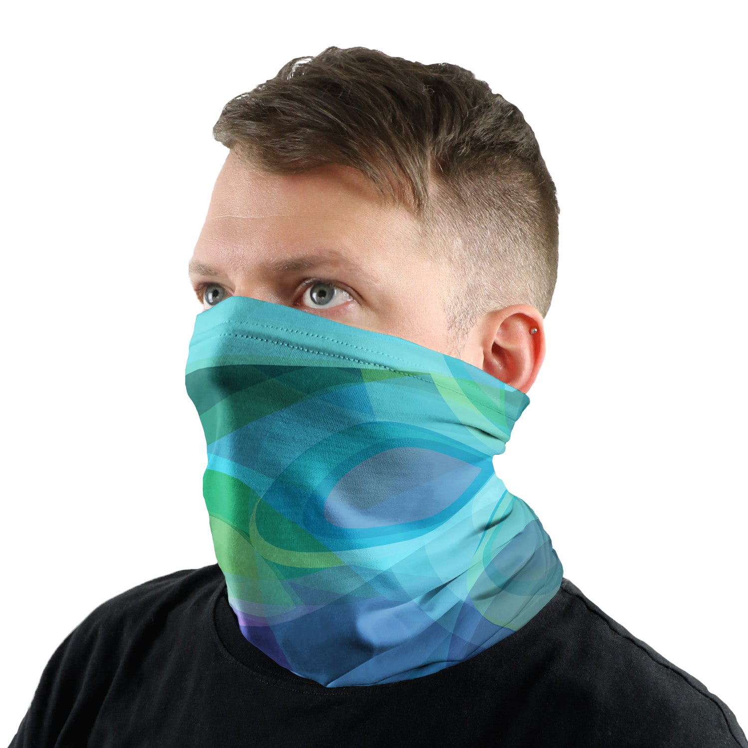 Fractal Flow Neck Gaiter - Male Face - Knotty Tie Co.