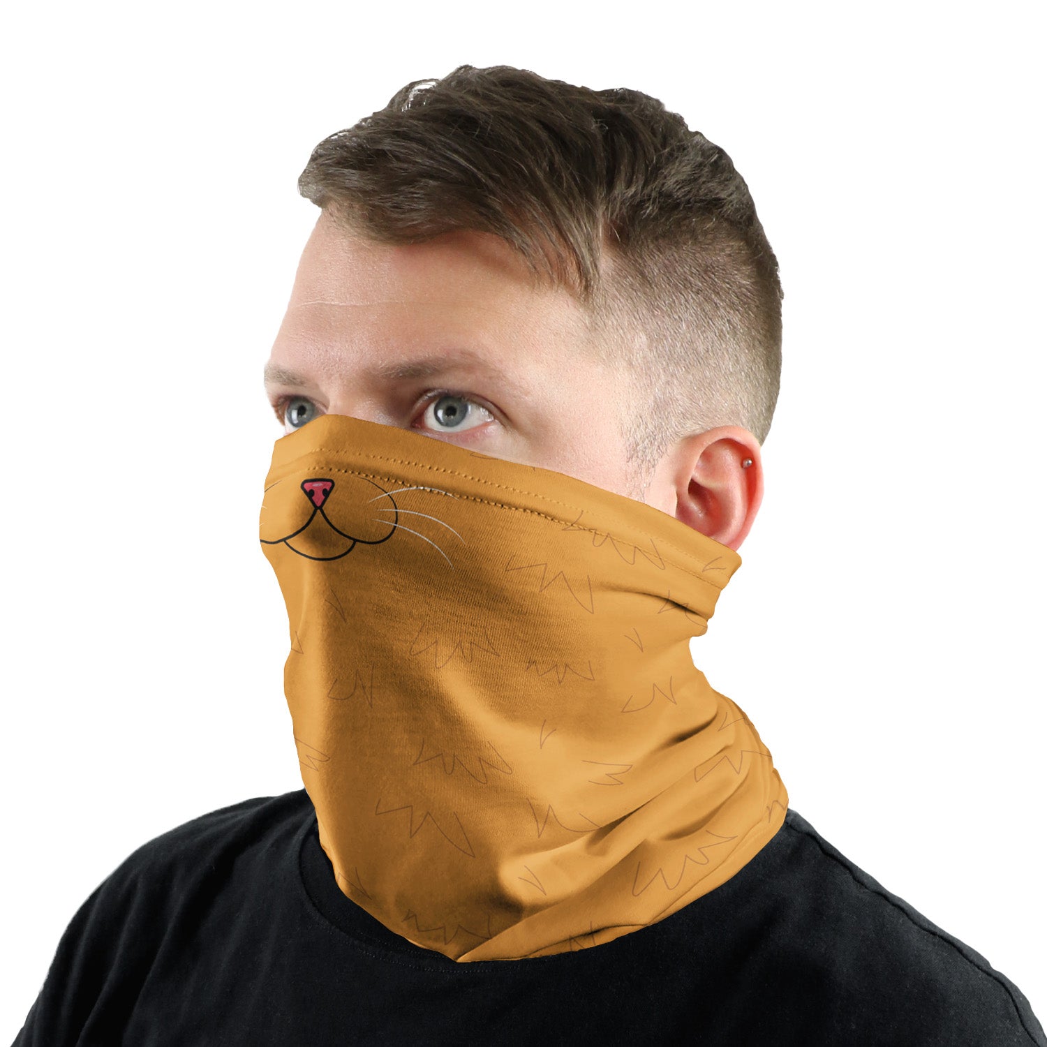 Meow Neck Gaiter - Male Face - Knotty Tie Co.