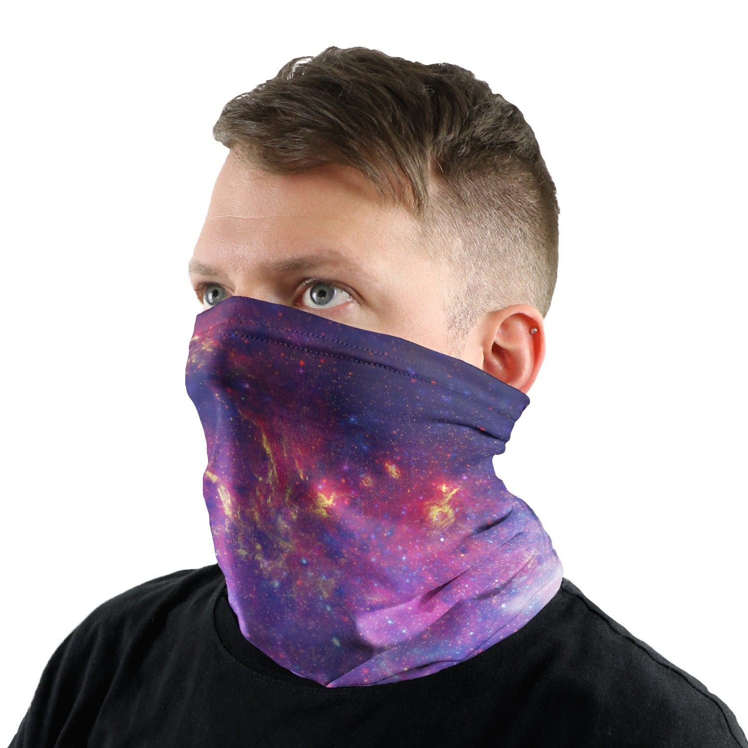 Milky Way Neck Gaiter - Male Face - Knotty Tie Co.