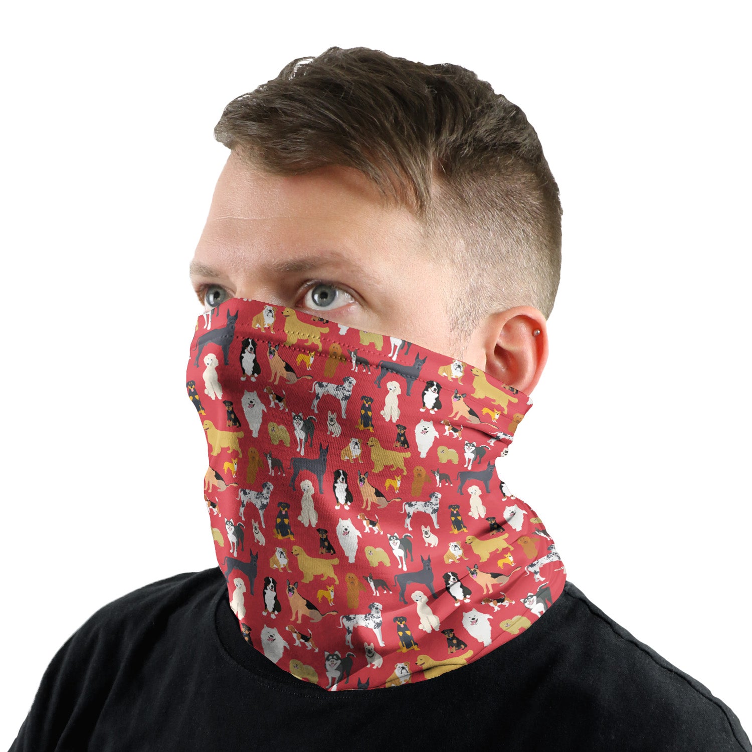 Puppy Party Neck Gaiter - Male Face - Knotty Tie Co.