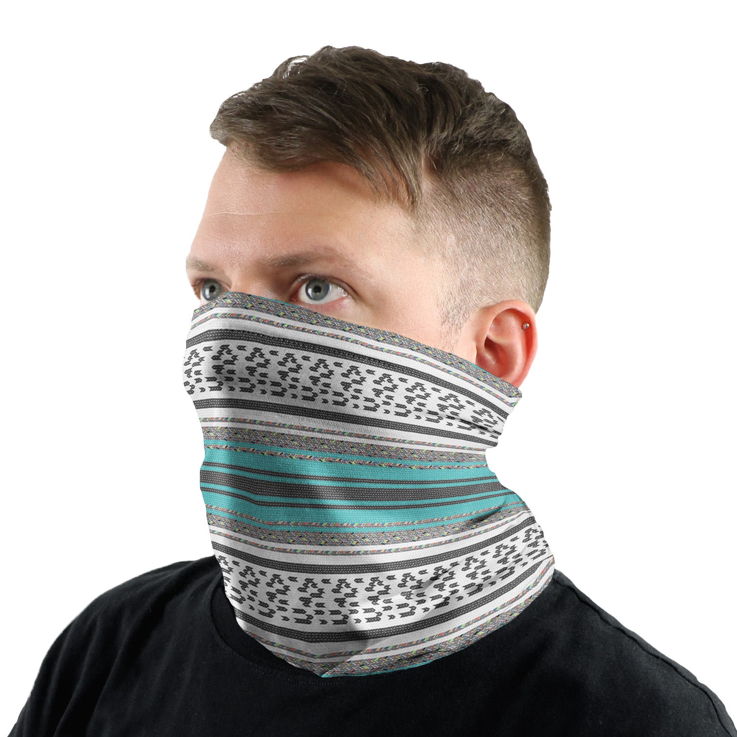 Serape Stripe Neck Gaiter - Male Face - Knotty Tie Co.