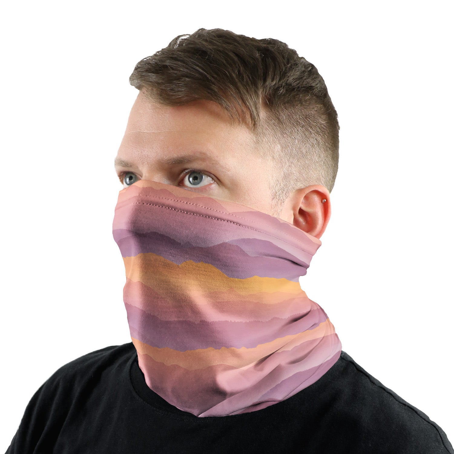 Mountain Sunset Neck Gaiter - Male Face - Knotty Tie Co.