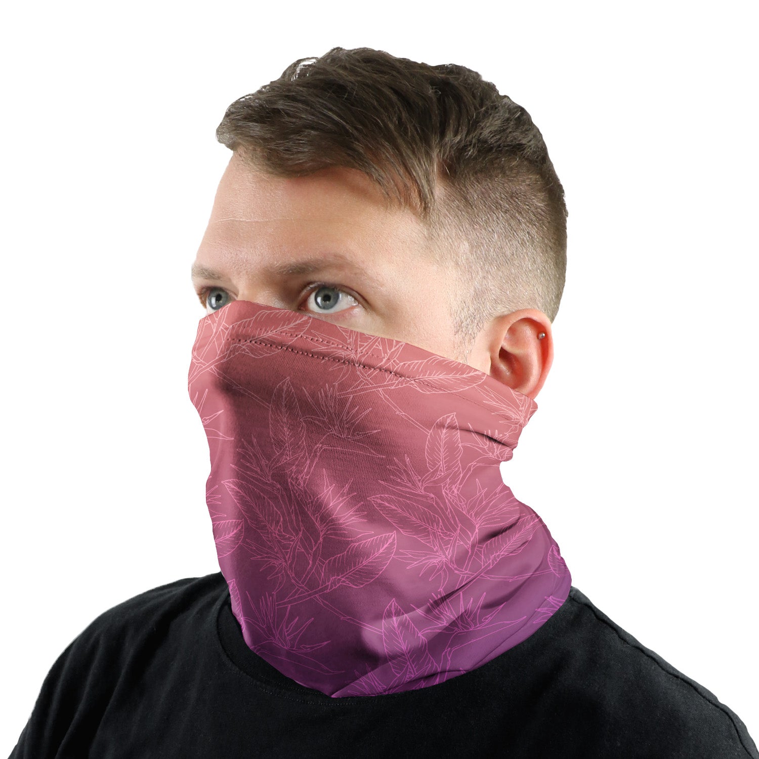 Tropical Sunset Neck Gaiter - Male Face - Knotty Tie Co.