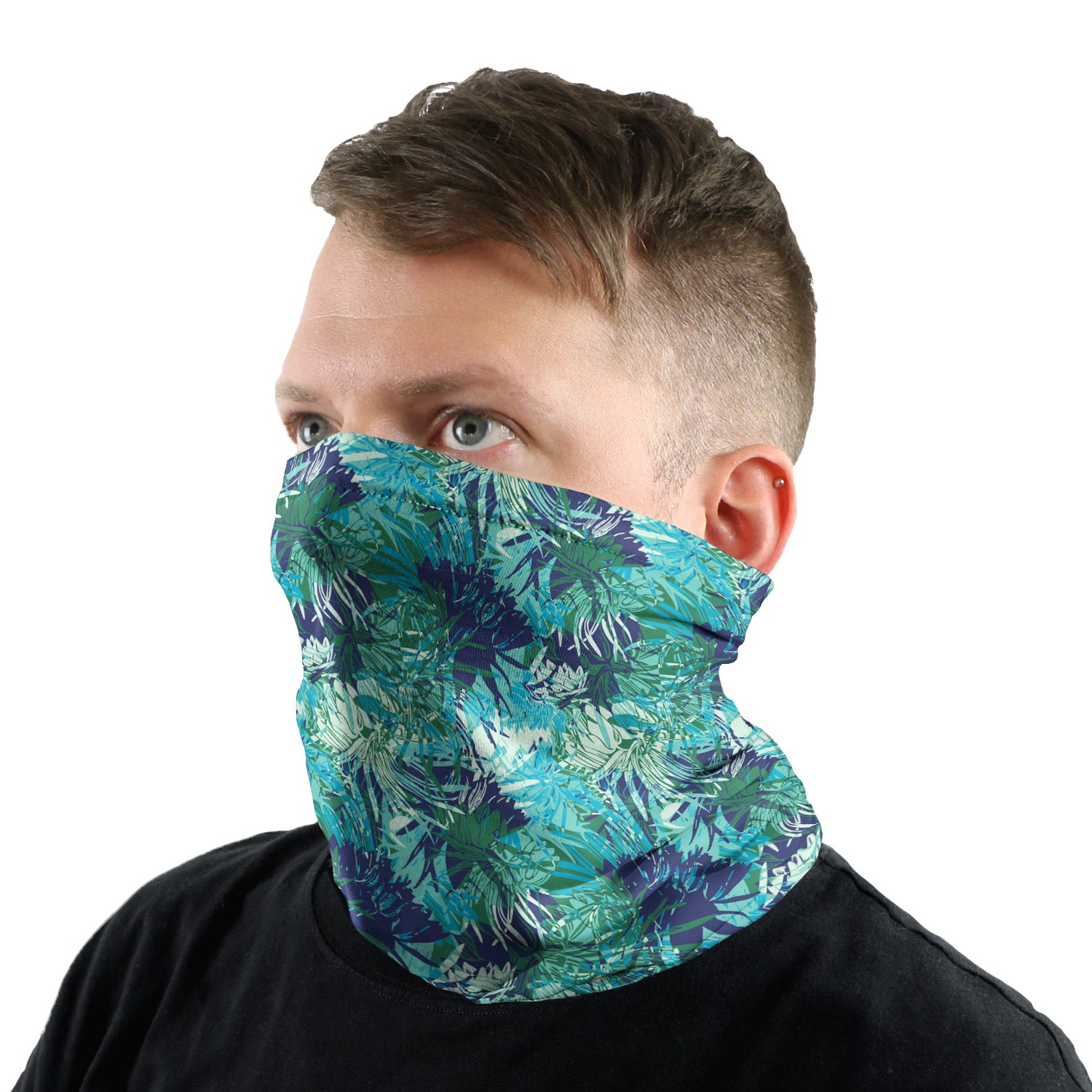 Tropics Floral Neck Gaiter - Male Face - Knotty Tie Co.