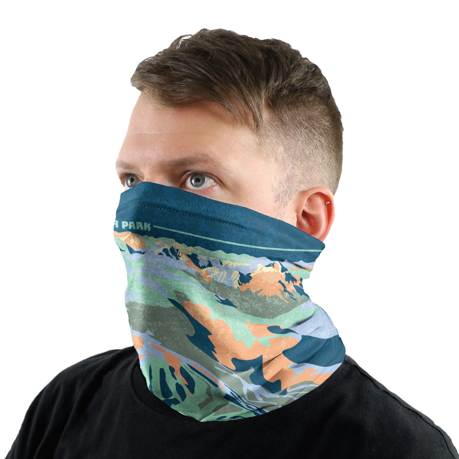 Winter Park Abstract Neck Gaiter - Male Face - Knotty Tie Co.