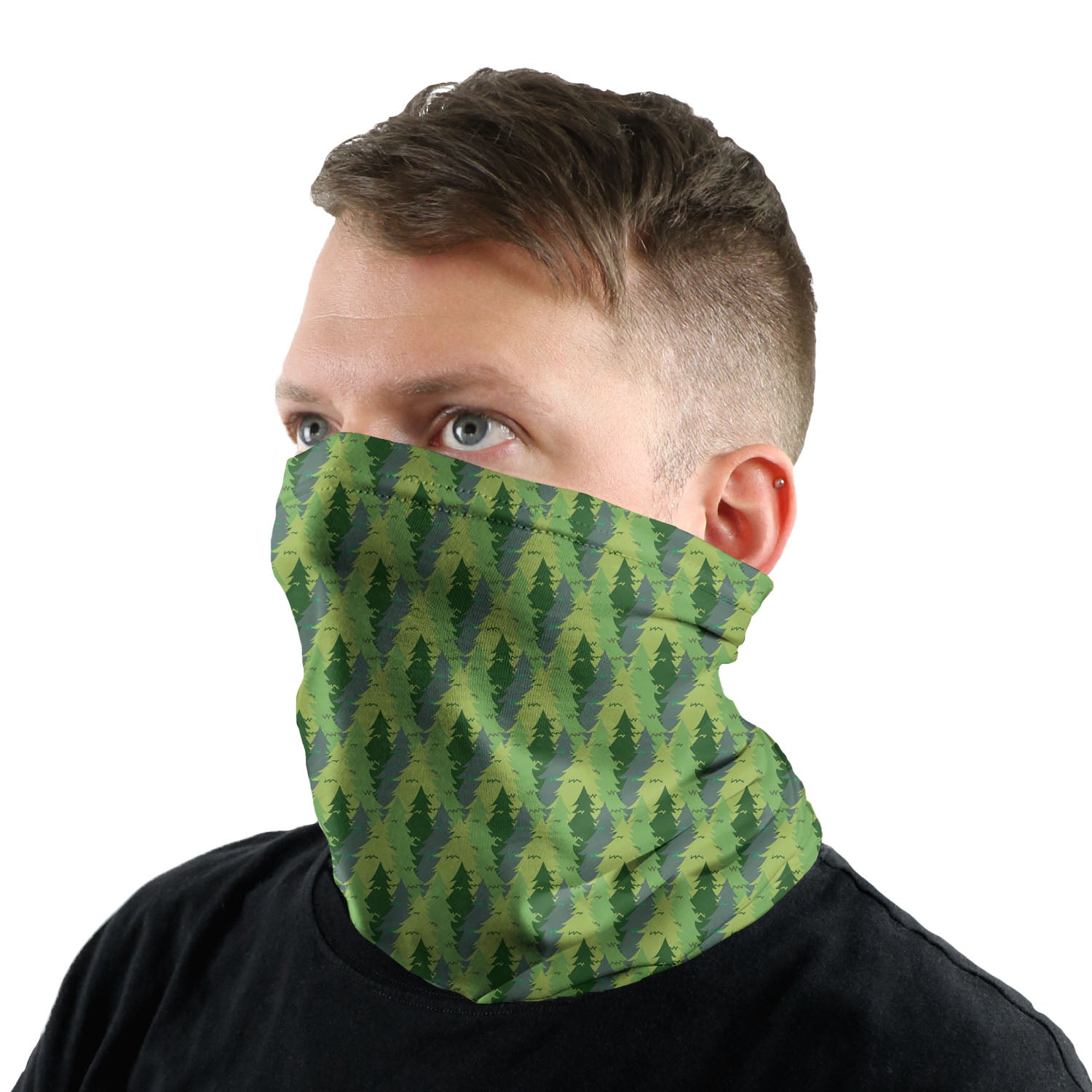 Evergreen Forest Neck Gaiter - Male Face - Knotty Tie Co.